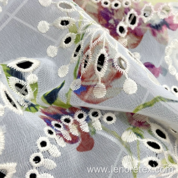 100% Polyester Woven Floral Print Chiffon Embroidery Fabric